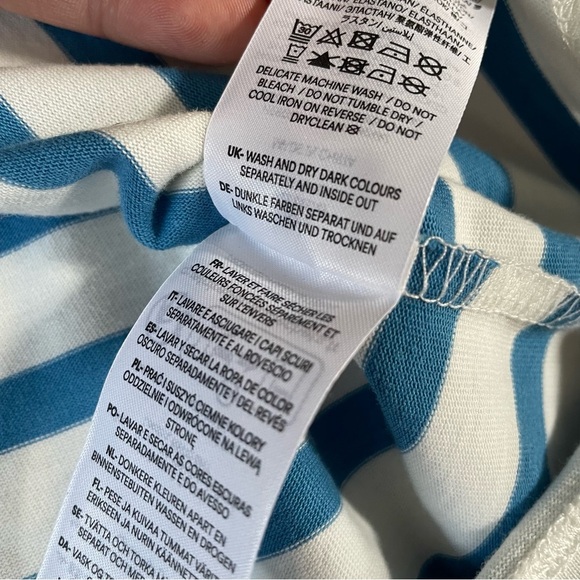 Boden Mini T-shirt Dress 3/4 sleeve blue white striped size 8R preppy - Picture 8 of 11